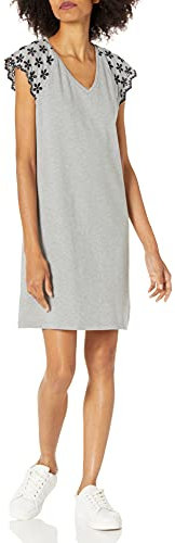 Tommy Hilfiger Damen Piqué-Kleid mit Ösen - Grau - X-Groß