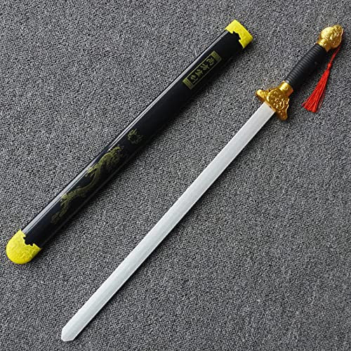 KAXO Holz Tai Chi Schwert Für Ausbildung Und Sparring, Chinesisches Holz Simulation Antike Schwert, Boy Holzschwerter Spielzeug, Kendo Swordsmanship Training, Rollenspiele Props (68Cm)/Black/68Cm
