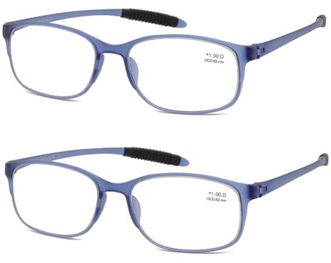 Mcoorn Lesebrille Flexibel Leicht Für Damen Herren, Lesehilfe Anti Blau Entspiegelt, Dioptrien +1,75
