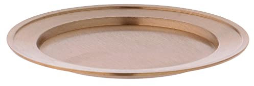 Holyart Portacandele Piatto in ottone dorato Opaco diam. 11 cm
