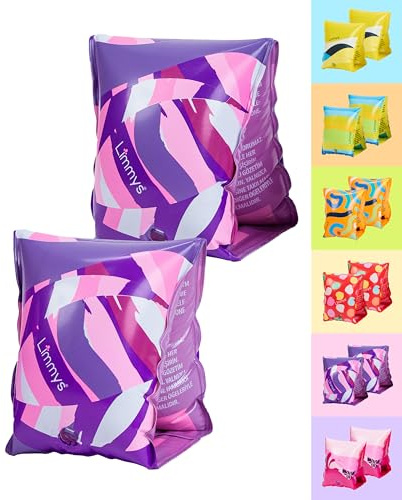 Limmys Brassards de Natation Enfant – Double Chambre à Air pour Âges 1–6 Ans – Maintien Antidérapant, Certifié Sécurité, Hypoallergénique, Gonflage Facile, Extra Résistant, Doux & Confortable