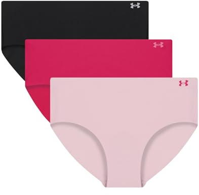 Under Armour UA Pure Stretch NO SHOW Hipster-SOLID3PK, SKUGGAD FUCHSIA, M