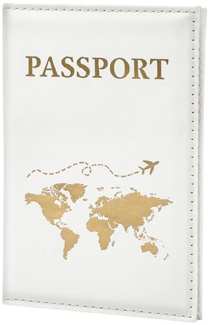 ILIYAH Reisepasshüllen Reisepass Organizer Reisepass Hülle Reise Essentials Passhülle Reisepass Reiseportmonaie Unisex Zwei Pässe Sind Gestattet(Weiß)