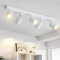 Glitzerlife Deckenlampe 5 Flammig Deckenstrahler Weiß - Deckenspot GU10 Deckenleuchte Weiss Schwenkbar 350° Lang Metall Schlafzimmerlampe Küchenlampe Wohnzimmer Flur MAX.25W ohne Leuchtmittel