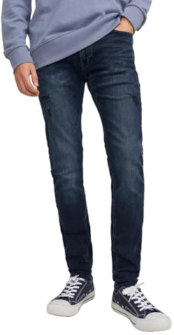 JACK & JONES Liam Original AKM 004 Skinny Fit Jeans-W34-34L (Dark Blue)