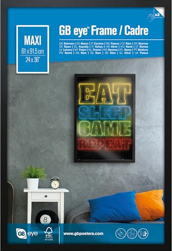 GB eye, Maxi Poster, 61x91.5cm Cadre, Noir