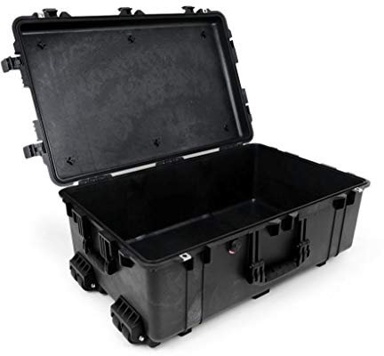 PELI 1650 Protective Shockproof Case for Photo and Drone Equipment, IP67 Watertight and Dustproof, 140L Capacity, Made in Germany, No Foam, Black