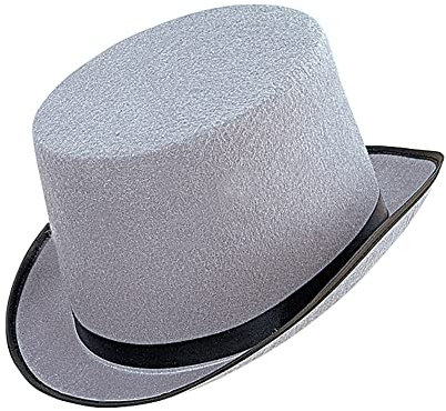 W WIDMANN MILANO Party Fashion 2481C - Zylinderhut, Grau, Hut, Kopfschmuck, Accessoire, Mottoparty, Karneval