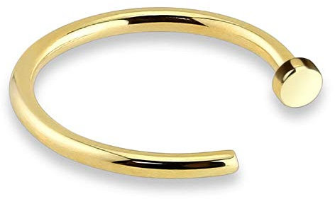 viva-adorno® 0,8mm Nasenring Nasenpiercing Piercing Hoop Ring Chirurgenstahl 316L in verschiedenen Farben Z504, gold