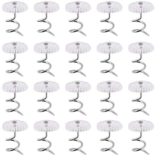Akstore 60 Pcs Clear Bed Skirt Pins with Twist Pins for Upholstery, Slipcovers and Bedskirts