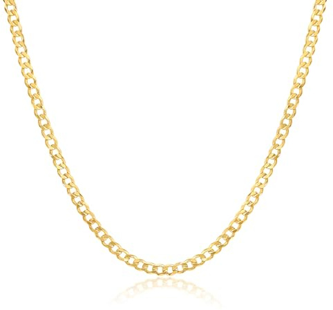 Mary & Jules halsband damer guld av återvunnet 925 sterlingsilver, förgyllt – kedja 45 cm för kvinnor och flickor, kedja damer, hudvänlig och hållbar