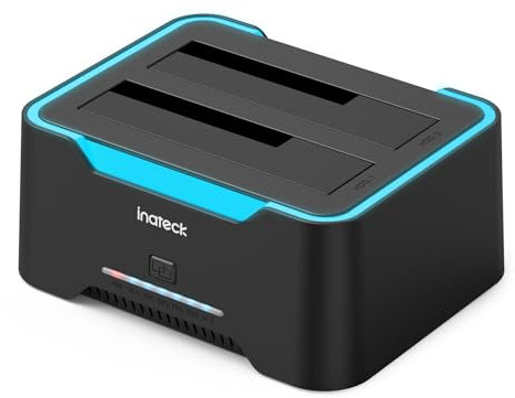 Inateck RGB SATA zu USB 3.0 Festplatten Docking Station mit Offline-Klonfunktion, für 2.5 und 3.5 Zoll SATA HDD und SSD, unterstützt UASP, SA02004