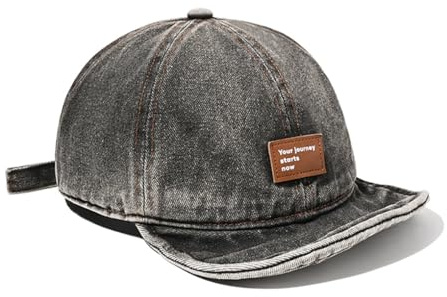 YAMEE Baseballkeps män vintage denim kort brätten, basebollkeps män sommar solskydd andningsbar, skärmmössor för män justerbara, baseballkepsar för kvinnor mjuk topp, keps unisex casual utomhus, blå,