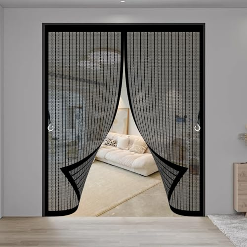 Magnetic Screen Door Anti 67 x 147 cm Stängs Automatiskt, Håller Insekter Ute, Lätt Att Installera, Insect Mosquito Door Screen för Altandörr/Balkongdörr, Svart