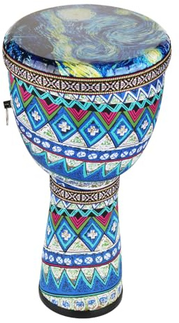 FF Bonfires 8.5-Inch African Drum - Durable PVC Djembe Drums Adults, Multicolor Uneteenth African Drums Percussion Instrument West African Style Djembes Music Healing Instrument for Beginner