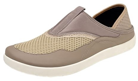 Generisch Zapatillas y zapatillas deportivas para hombre, sin cordones, pies anchos, transpirables, zapatos de punto, cómodos, zapatos de plataforma, suela suave, plantilla descalza