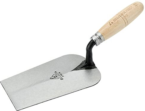 Bellota 5843-C - Truelle Forgée Andalouse avec Manche en Bois de Hêtre pour Travaux de Maçonnerie et de Carrelage, Dimensions 100 x 118 x 330 mm