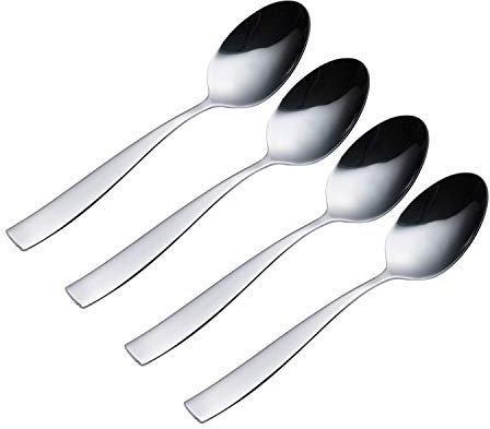 Viners Everyday Purity 4 Piece 18/0 Silver Stainless Steel Dessert Spoon Set