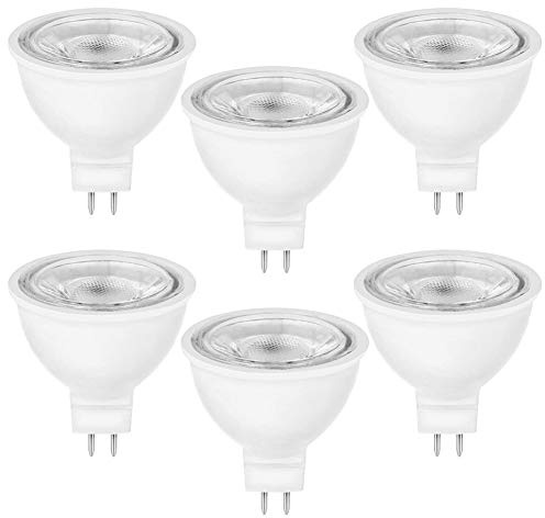 Lxcom Lighting 7W MR16 Light Bulb G5.3 MR16 LED Bulbs 70W Equivalent 4000K Natural White 36 Degree Beam Angle GU5.3 LED Spotlight Bulb AC110V for Landscape Recessed Track Lighting,Non-Dimmable,6 Pack
