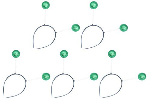 Amosfun 5 x Alien-Stirnband, Martian-Antennen-Stirnband, Alien-Kopf-Bopper, Ballkopf-Boppers für Partyzubehör, Kostümzubehör (grün)