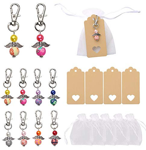 VGOODALL - 32 Stück Schutzengel Anhänger Set mit Organzasäckchen für Kommunion Konfirmation Hochzeit Taufe Party Geschenk