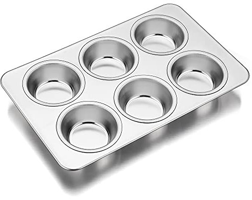 TeamFar Muffin Pan, 6 Cup Muffin Pan for Baking, Cupcake Pan Muffin Tin