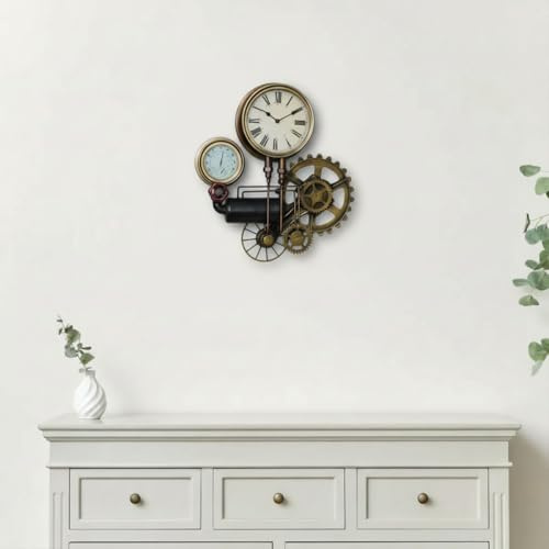 Melody Maison Large Industrial Pipe Clock 53cm x 48cm