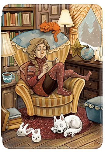 Hülle für Kindle Paperwhite 11. Generation 2021 6,8 Hülle Flip Leder Silikon Weich Schutzhülle, Auto Aufwachen oder Schlafen Magnetisch TPU Case, Mädchen Fantasie Muster Hülle für Paperwhite 2021 (4)