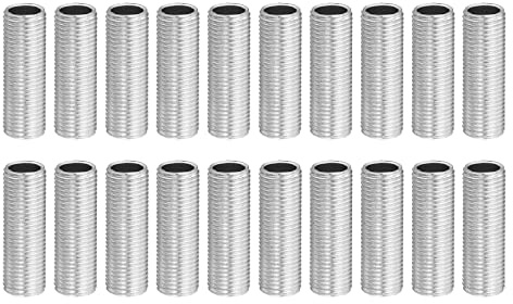 YOKIVE 20 Paquete Lámpara Tubo Boquilla, 3cm Longitud M10 Rosca 1mm Paso Cincado Tubo Lámpara Piezas, Genial para Luz Accesorios