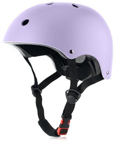 Kids Bike Helmet, Adjustable and Multi-Sport, from Toddler to Youth, 3 Sizes (Pale Lavender)