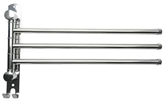 Portatoallas- Toallero- Portatoallas Autoadhesivo- Portatoallas Extensible- Portatoallas Giratorio- Barras para Toallas- Acero Inoxidable- Toallero Plateado- Toallero Montado en la Pared (3 Barras)