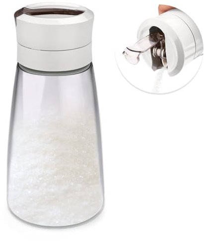 Modixun 1 distributeur de sucre en verre avec bec verseur automatique, bec verseur lesté, récipient à sucre de 420 ml, sucrier en pot à sel, accessoires de bar à café