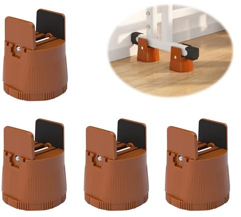 4 stycken möbelhöjningar, 6–8 cm höjdjusterbar möbelhöjd bordshöjd elefantfot, för möbler med runda och fyrkantiga stolsben i bredd 1–5 cm (brun)