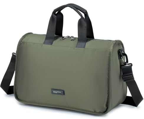 BAGZY Borsa Porta PC 14 Pollici Borsa 24 Ore Uomo Ventiquattrore Oxford Borsello Uomo Lavoro Porta Documenti Cartella Borse a Spalla per Business Tracolla Regalo Messenger Ufficio Cachi