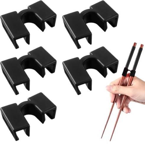 WUSJCOF 5 piezas Entrenador de uso de palillos, Ayudante chinos para niños, Bisagras de entrenamiento de plástico, Reutilizables, Fácil para Adultos, Principiantes o Aprendices (Multicolor)