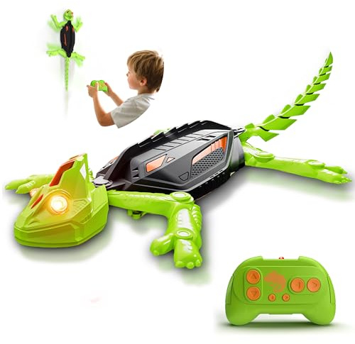 Glückpa Recargable Camaleón Teledirigido, Gecko Teledirigido con Ojos LED, Lagarto Robot Juguetes, Regalos de Cumpleaños para Niños Niñas 3 4 5 6 7 8+ Años [Versión Mejorada]