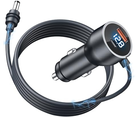 VENNERLI Starlink Mini Car Adapter Cable & DC Cigarette Lighter with Digital Display 12-24V DC Adapter 3-in-1 Cable 3m Dual USB-C & USB-A Fast Charging 30W with PD/QC3.0