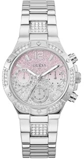 Guess Orologio da donna Harlow argento 38 mm con cinturino in acciaio inox & 3 bar impermeabile – GW0950L1