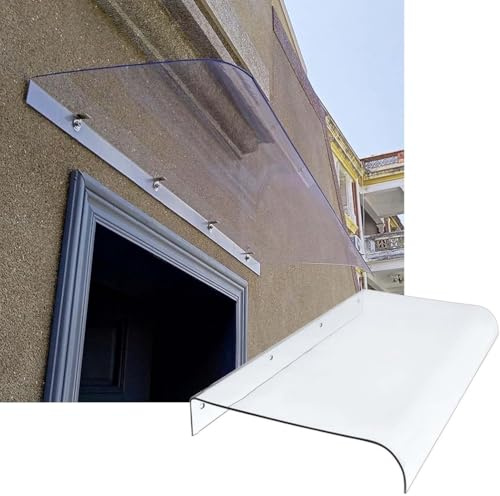 BESTXH Front Door Awning Canopy, Modern Window Awning For Sunlight Protection, Door Porch Canopy with Polycarbonate Roofing Sheets, for Front/Back Door, Porch, Window,Facade installation,40 * 120cm