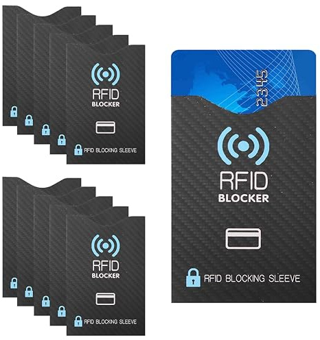 10pcs RFID Blocking Sleeves Unisex Credit Id Debit Bank Card Security Protector Blocker Holder for Contactless Cards Protection Safe Shield Travel Anti Theft Waterproof Prevent Degaussing