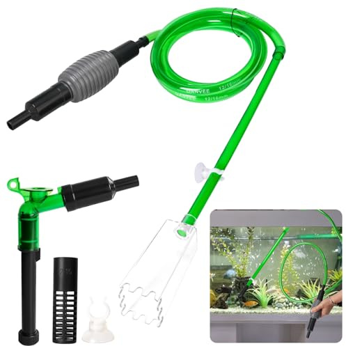 Corpower Cambiador de Agua para Acuarios, Sifón Vacío De Acuario, Aspiradora Sifonador con Sifón y Limpiador de Grava, Limpiador Grava De Pecera, para Los Cambios Agua del Acuario