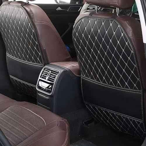 VAPORVERSE 2 Pièce Organiseur Siege pour Dacia Sandero/Sandero Stepway 3 2021, Protections de Dossier de Siège en Cuir Protecteur Kick Mat Poussières,B