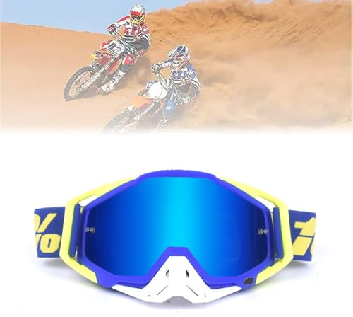Jilskl Motorcykelglasögon dammtät, MTB-mask, motocrossmask, blå