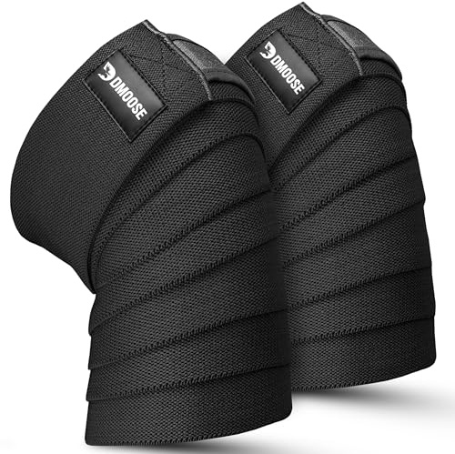 USPA Approved 78” Knee Wraps for Weightlifting Men & Women (Pair) - Premium Cotton Straps for Joint Stability & Pain Relief - Adjustable Fit Gym Knee Wrap Support for Powerlifting, Leg Press & Squats