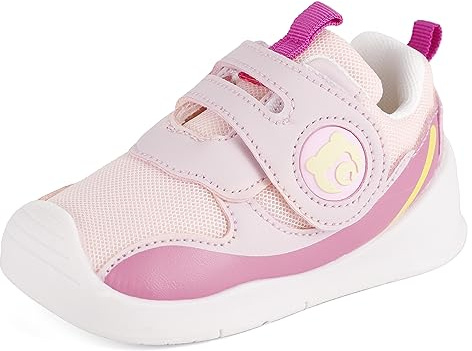 MK MATT KEELY Baby Girls First Walking Shoes Toddlers Breathable Mesh Pre Walker Trainers with Anti-Slip Rubber Sole,Pink,Size 5.5 UK Child