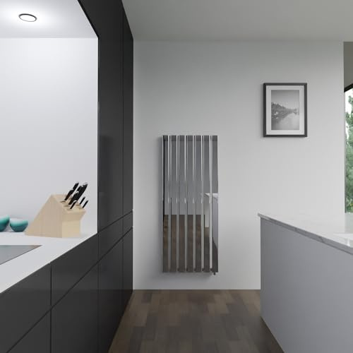 Corwen Chrome Fixed Temperature Electric Vertical Radiator Pre-Filled 516mm (w) x 1250mm (h) Element - 600w