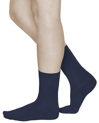 vitsocks Women's 80% MERINO WOOL Warm Thin Winter Socks (3 PAIRS) Fine Woollen Dress Autumn Ladies Everyday Lightweight, navy blue, 6-8
