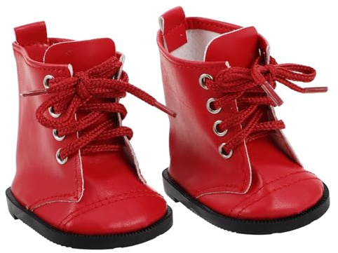 Chaussures de Poupée Chic en PU Rouge, 1 Paire pour Poupée 45 Cm