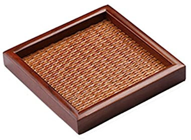 MPOPO Bandeja para alimentos, bandeja de servicio, bandeja de madera, bandeja multiusos, bandeja de té, rectangular, bandeja de desayuno, decoración doméstica, bandeja para TV (A)