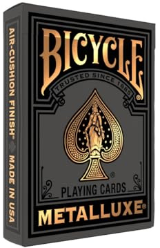 Bicycle Black and Gold Metalluxe Playing Cards – Premium Foil Metalluxe Deck– Classic Poker Size, Collectible Luxury Design, Great for Game Night, Gifting, and Stocking Stuffer